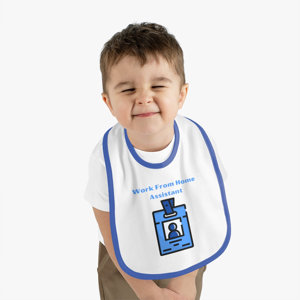 Work From Home Assistant Baby Contrast Trim Jersey Bib