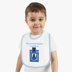 Work From Home Assistant Baby Contrast Trim Jersey Bib